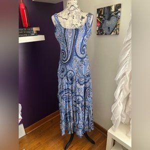 Evan Picone | Blue Paisley Maxi Dress | M